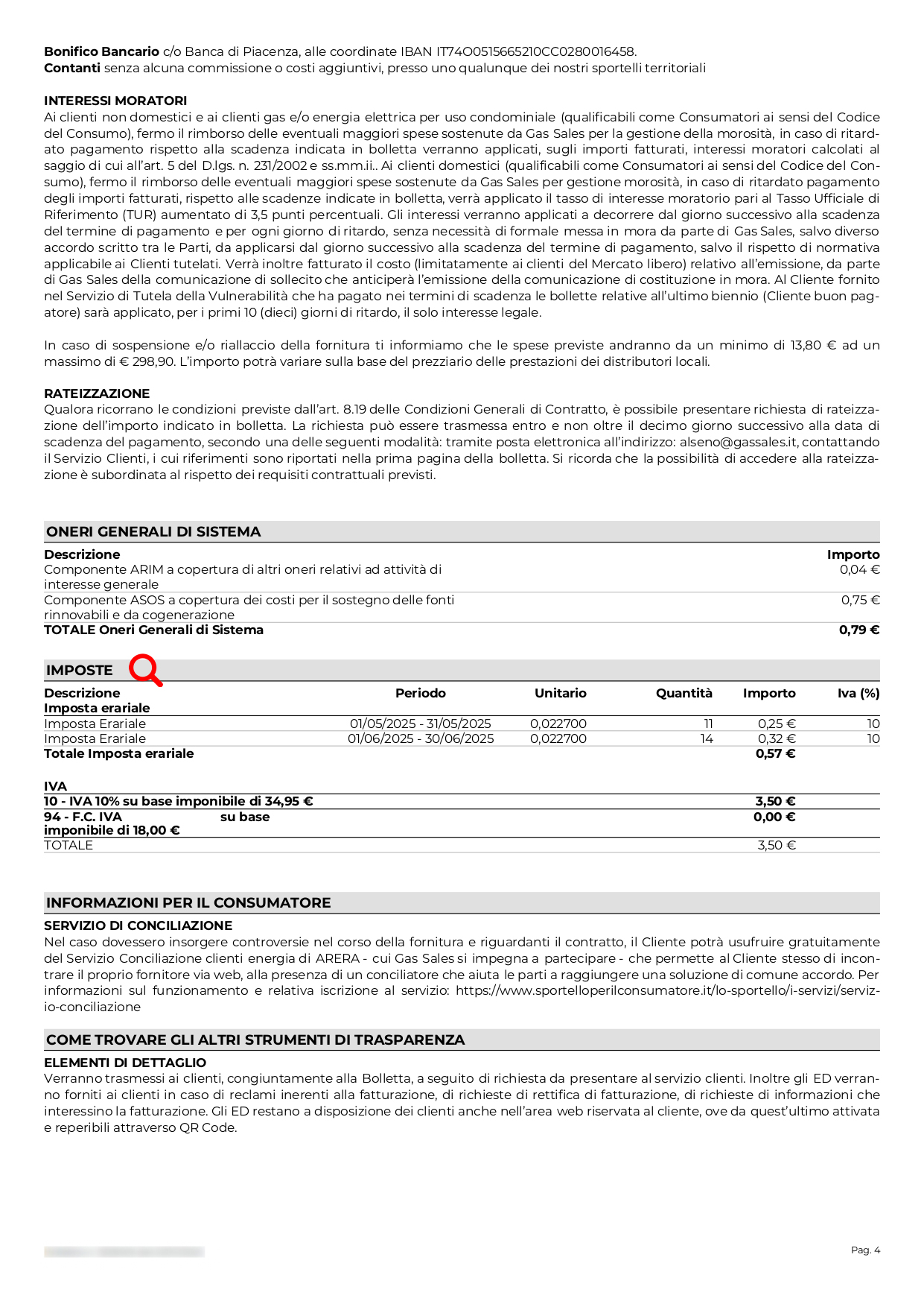 Guida alla lettura della bolletta 3.0 pagina luce 4